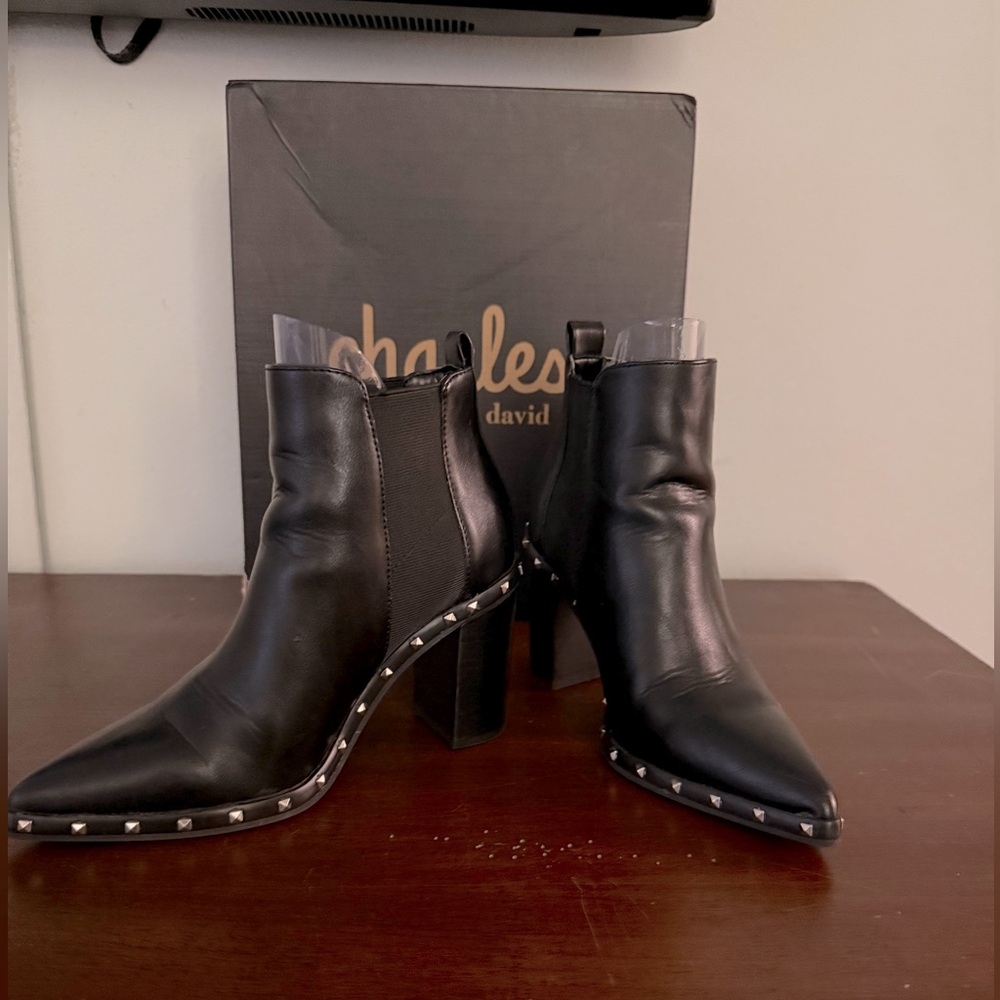 Charles by Charles David black leather booties. Size 6.